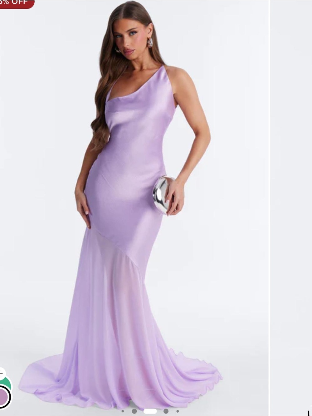 Fashion Nova Lilac Satin Cowl Mermaid Gown
